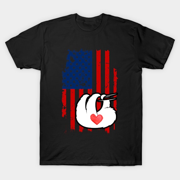 Sloth Merica Usa American Flag T-Shirt by DollochanAndrewss